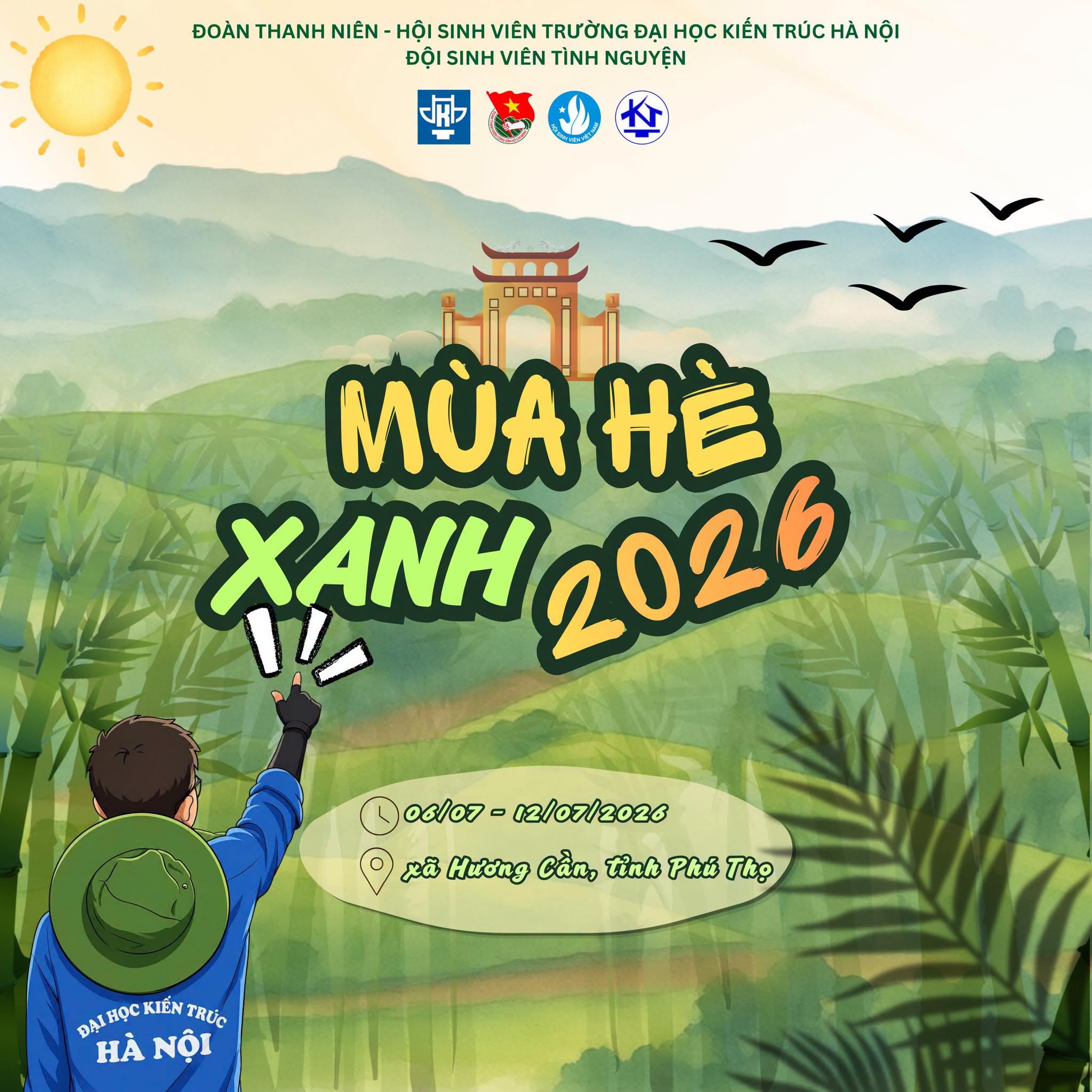 Đội hình Mùa hè Xanh 2026 Đội Sinh Viên Tình Viên Nguyện trường Đại Học Kiến Trúc Hà Nội