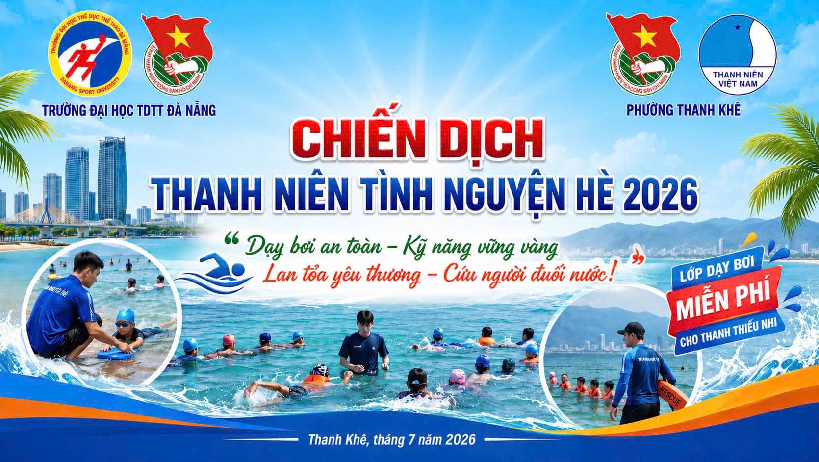 Dạy bơi miễn phí cho mọi lứa tuổi