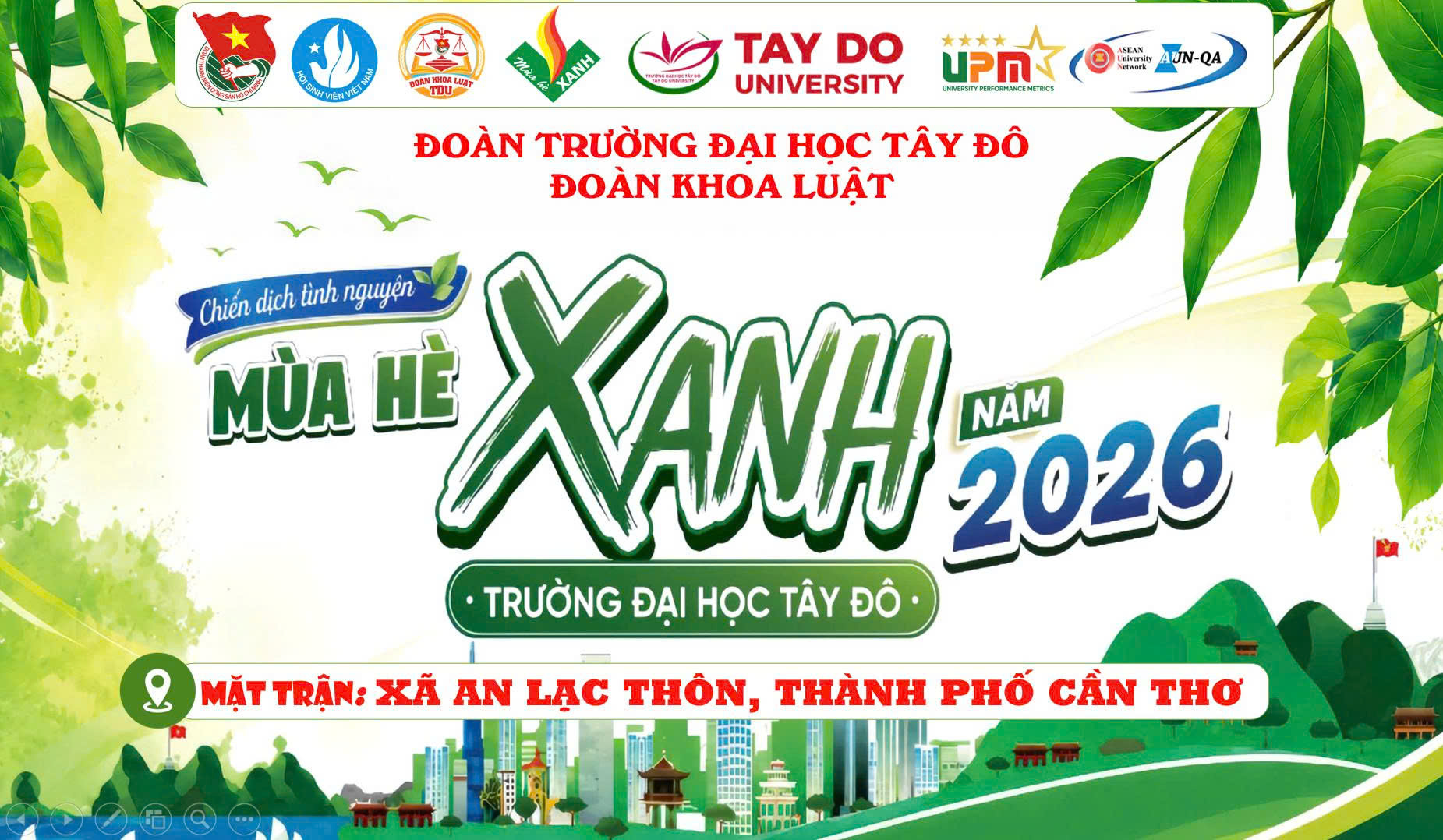Đội hình Mùa hè xanh Đoàn khoa Luật Trường Đại học Tây Đô