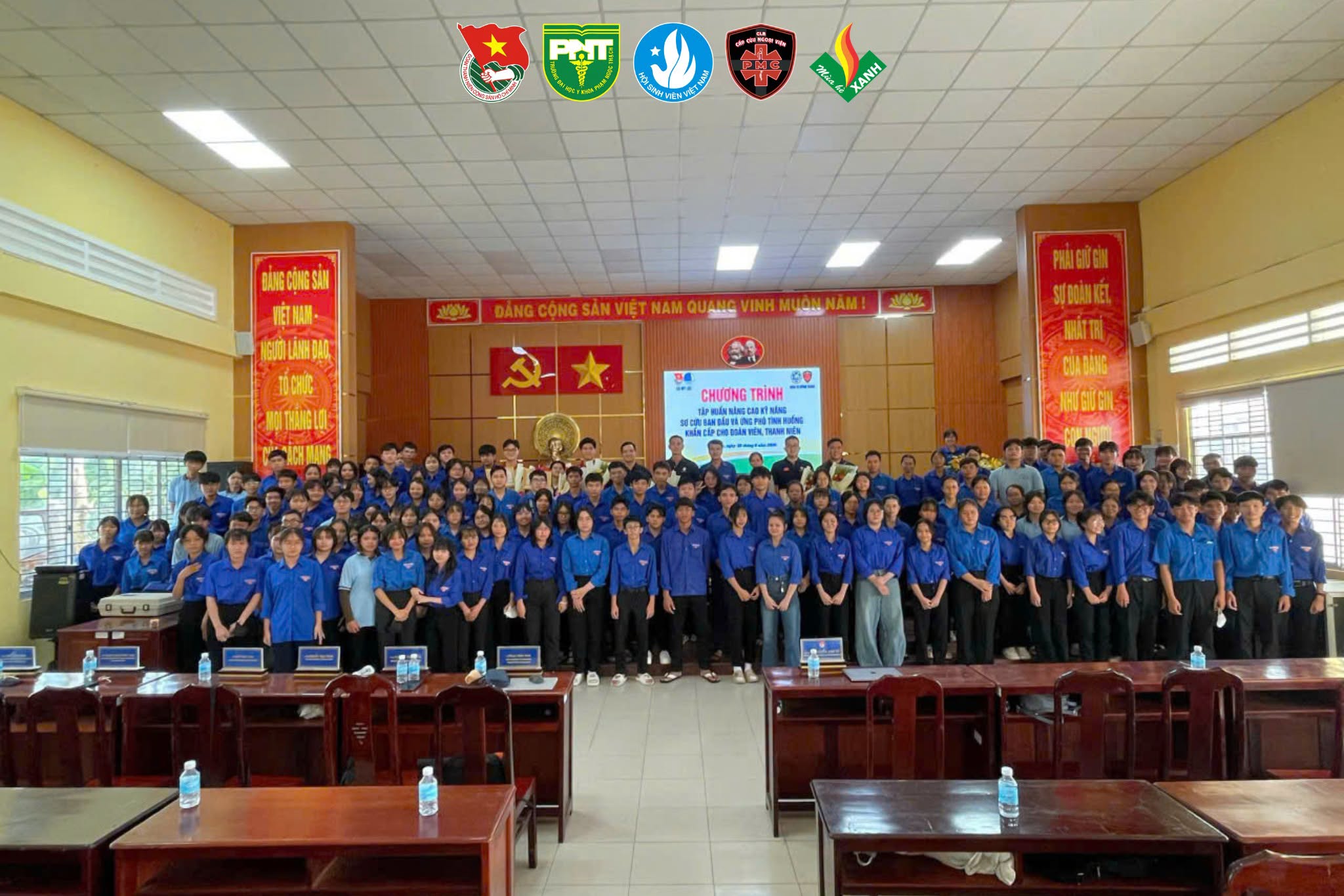 Đội hình Truyền thông giáo dục sức khỏe (CLB Cấp cứu Ngoại viện) phối hợp với Đoàn xã Mỹ Lộc, tỉnh Tây Ninh tổ chức chương trình “Tập huấn nâng cao Kỹ năng Sơ Cấp cứu ban đầu và Ứng phó tình huống khẩn cấp cho Đoàn viên, Thanh niên”