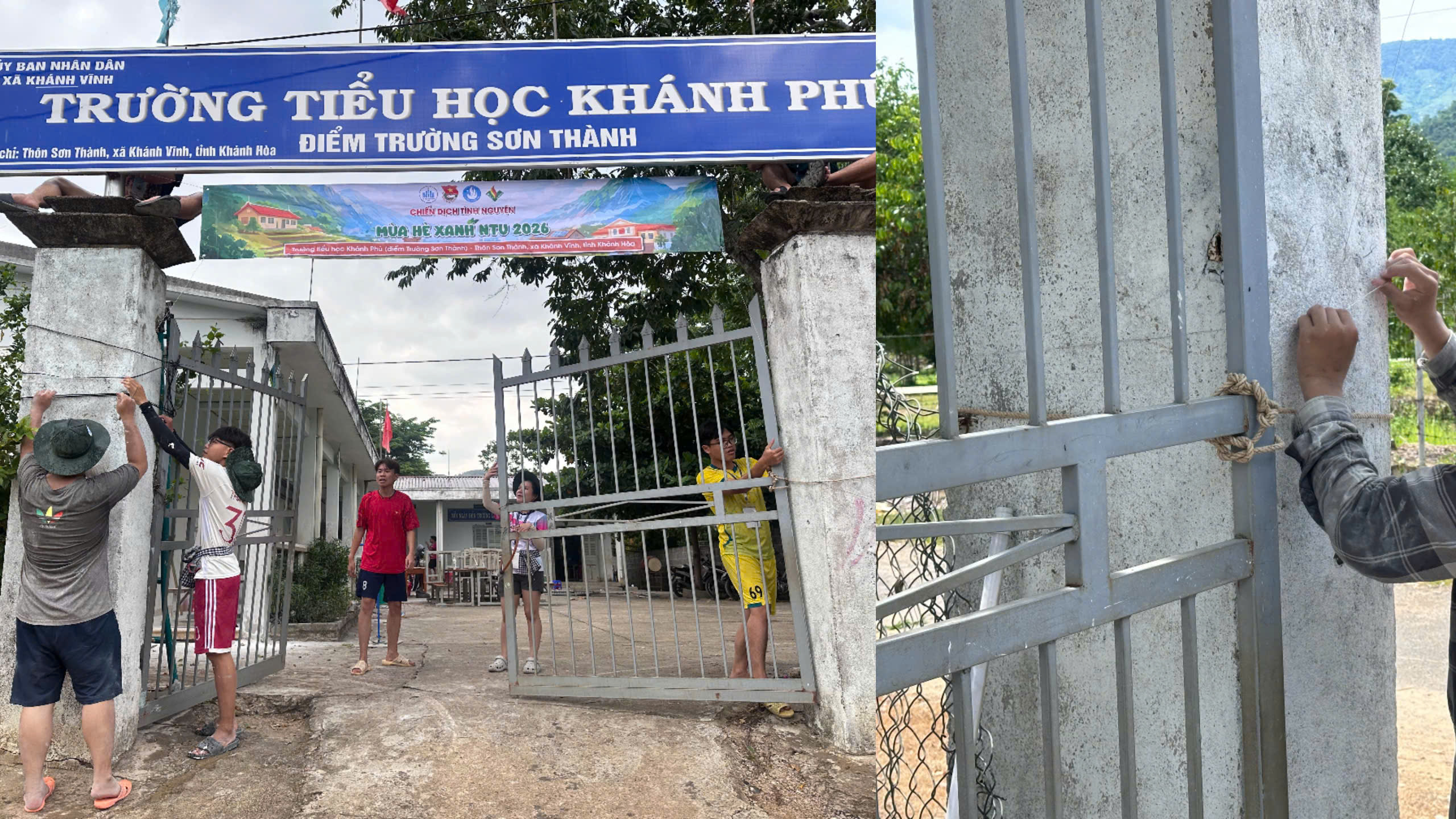 Cổng trường xuống cấp