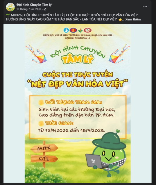 Cuộc thi trực tuyến "Nét đẹp văn hóa Việt" hưởng ứng ngày cao điểm  "Tự hào bản sắc - lan tỏa nét đẹp Việt"