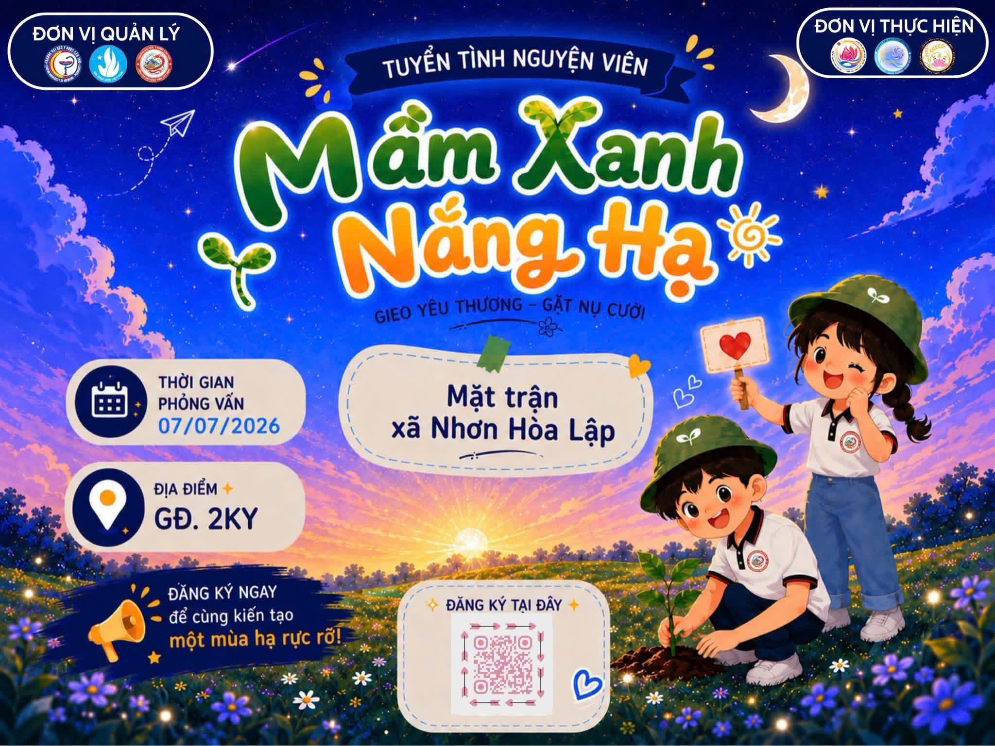 Tuyển tình nguyện viên cho mùa hè xanh “Mầm xanh nắng hạ” của Liên Chi hội Sinh viên Tây Ninh